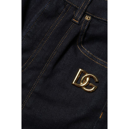 Dolce & Gabbana Blue Cotton High Waist Skinny Denim Jeans