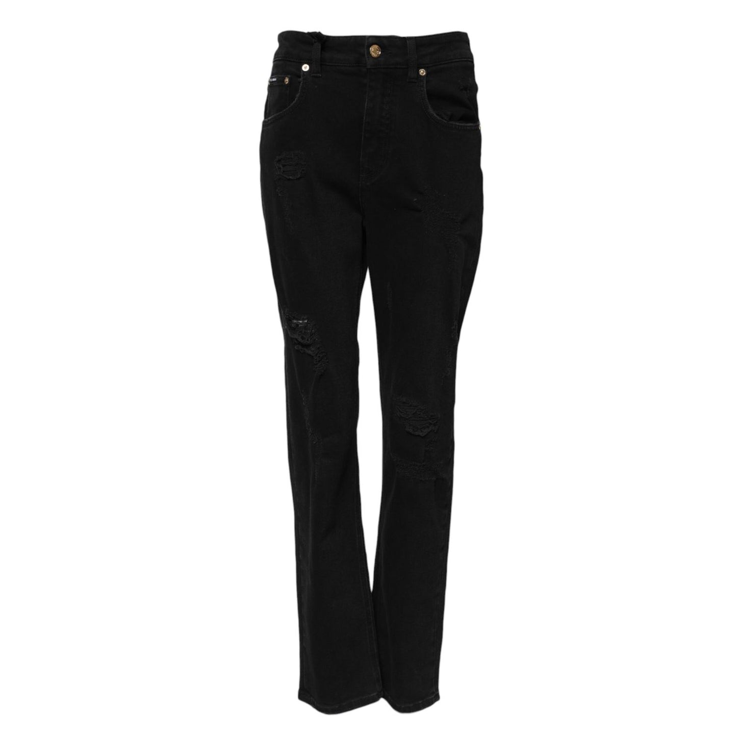 Dolce & Gabbana Black Boyfriend Cotton Flared Denim Jeans