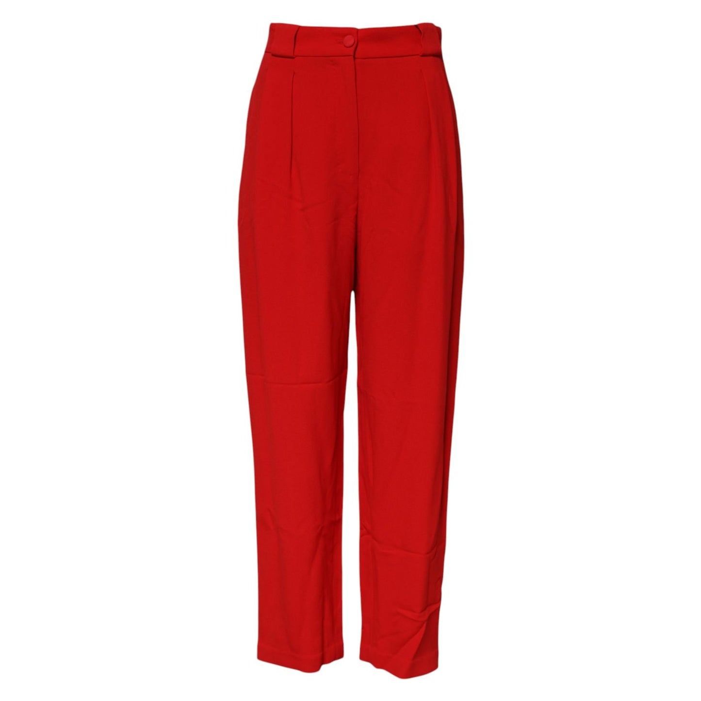 Dolce & Gabbana Red Viscose High Waist Tapered Pants