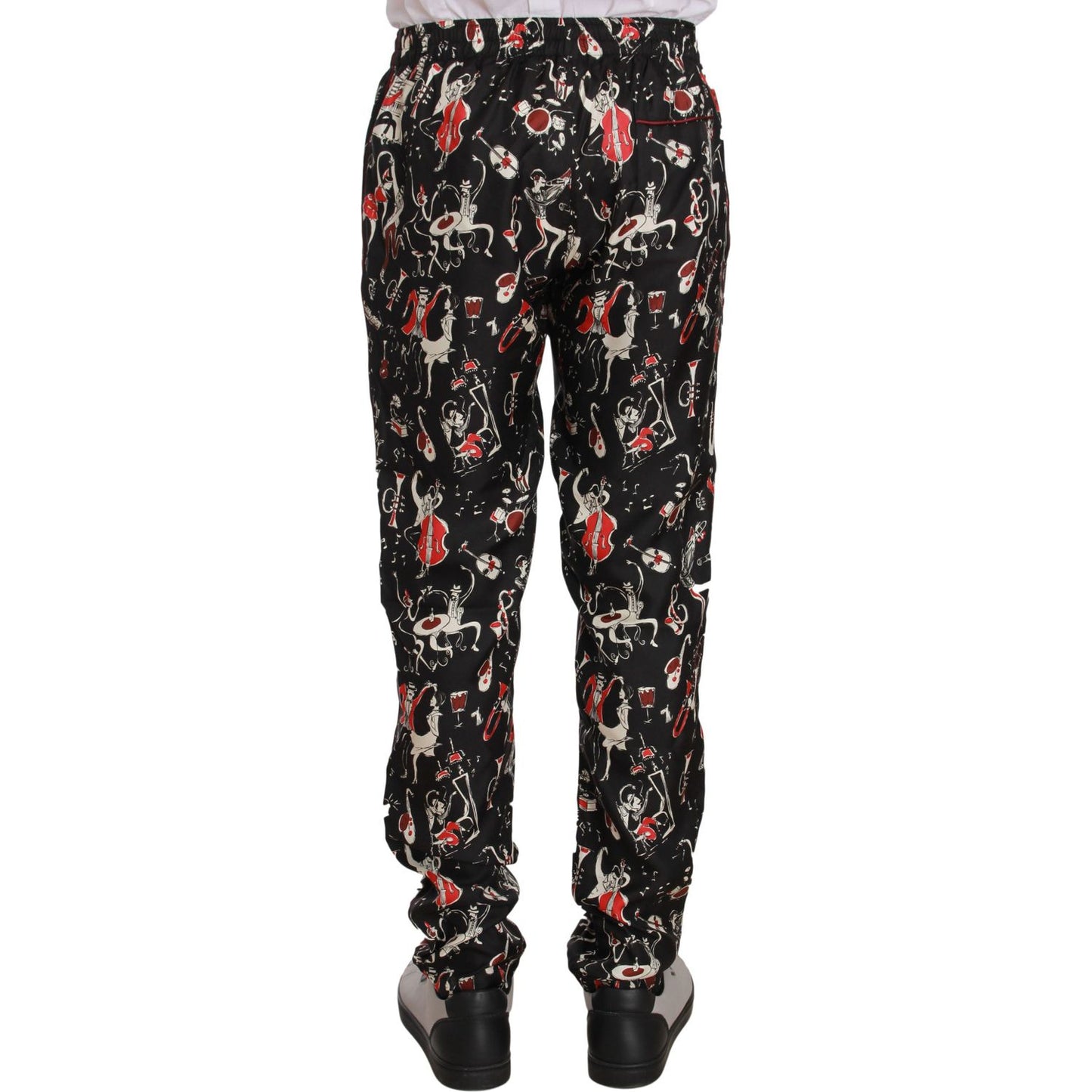 Dolce & Gabbana Red Musical Instrument Print Sleepwear Pants PAN61304-48