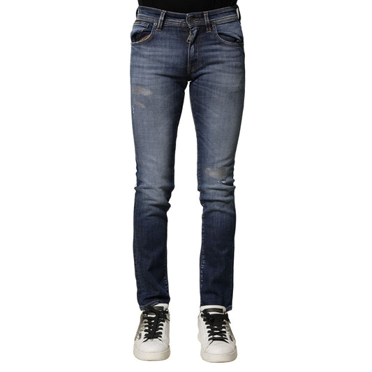 Dolce & Gabbana Blue Washed Cotton Slim Fit Men Denim Jeans PAN75596-44