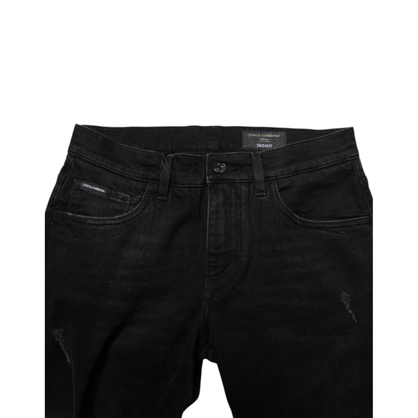 Dolce & Gabbana Black Cotton Skinny Denim Jeans