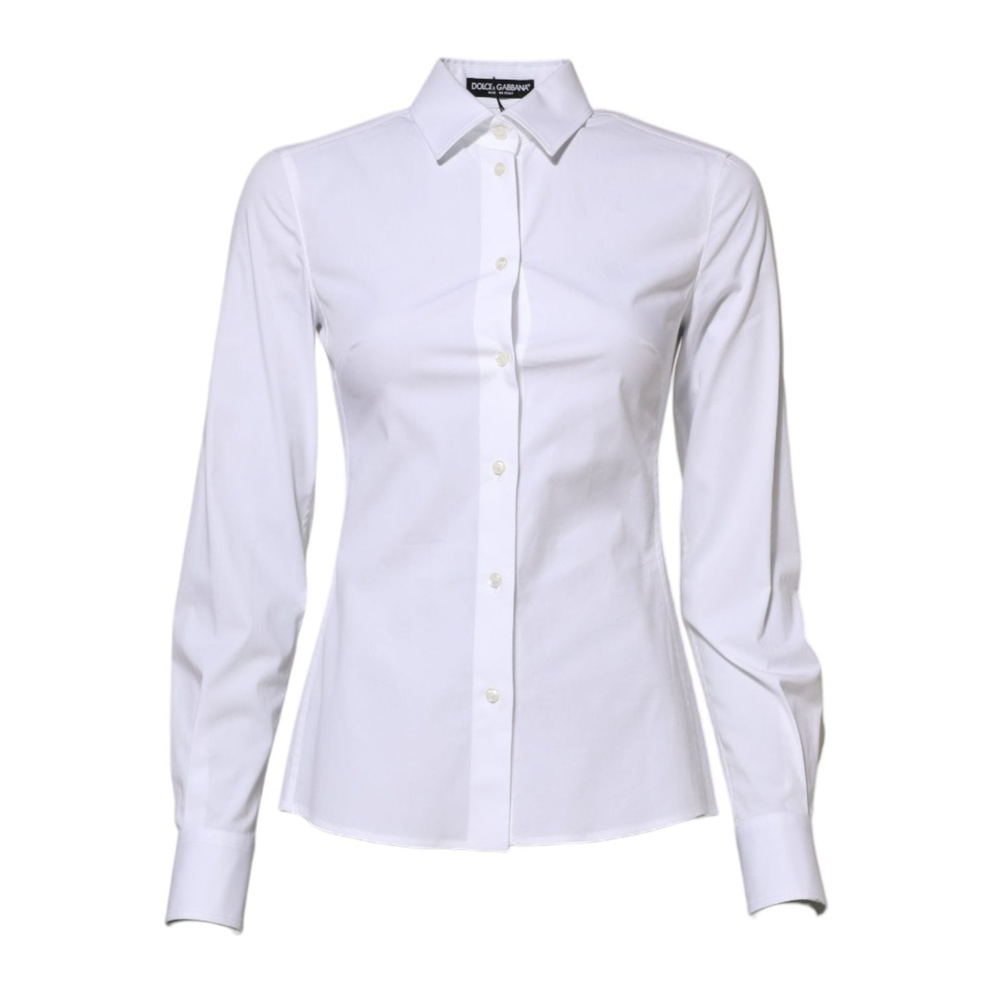 Dolce & Gabbana White Cotton Long Sleeves Collared Shirt Top Dolce & Gabbana