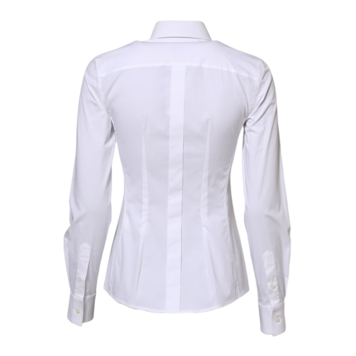 Dolce & Gabbana White Cotton Long Sleeves Collared Shirt Top Dolce & Gabbana
