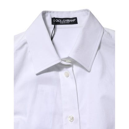 Dolce & Gabbana White Cotton Long Sleeves Collared Shirt Top Dolce & Gabbana