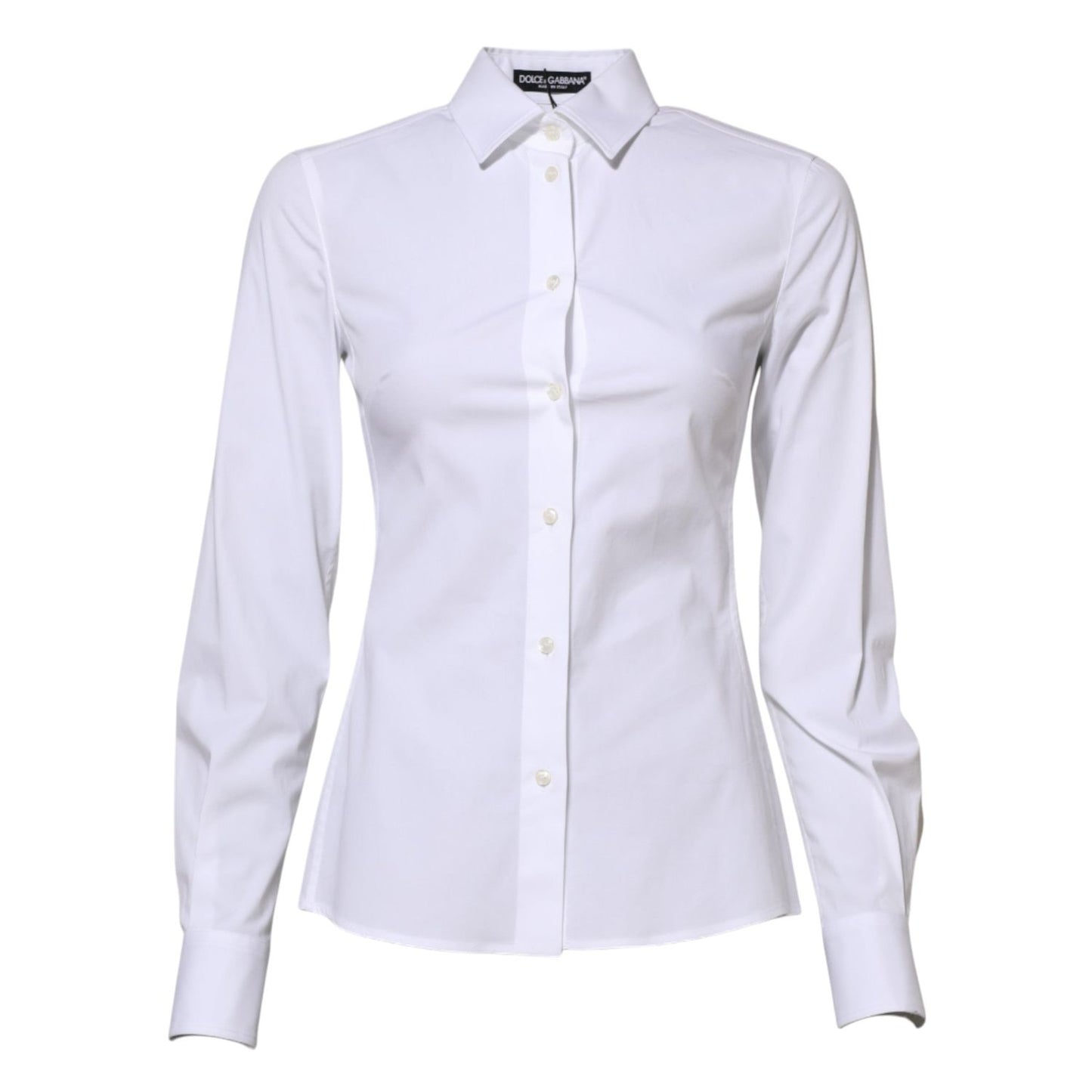Dolce & Gabbana White Cotton Long Sleeves Collared Shirt Top Dolce & Gabbana
