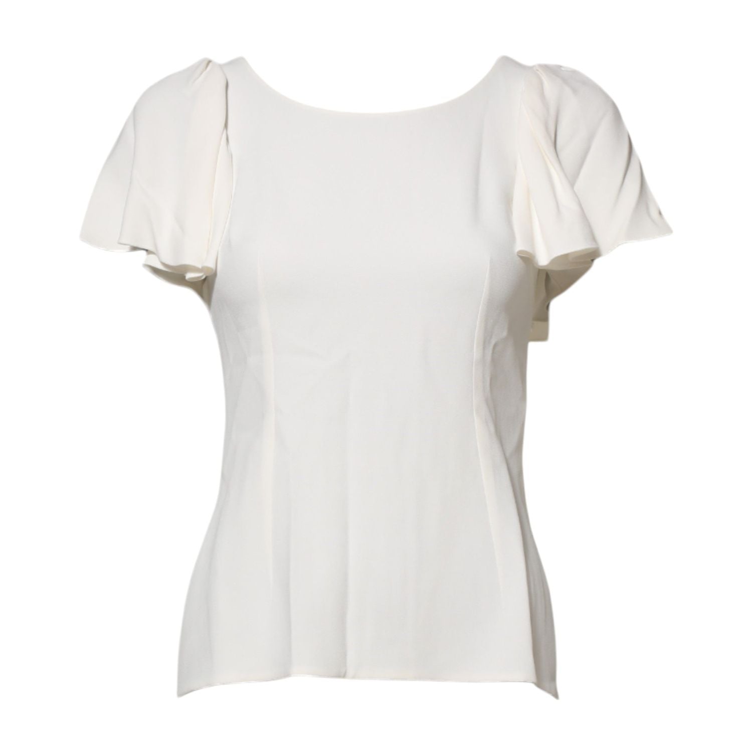 Dolce & Gabbana White Round Neck Short Sleeves Blouse Top