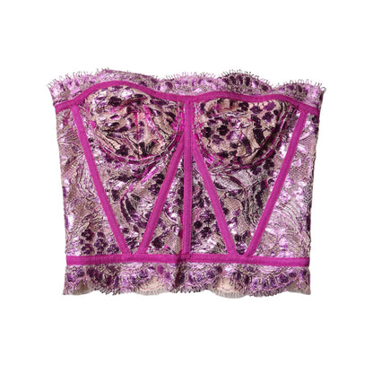 Dolce & Gabbana Pink Bustier Sleeveless Corset Blouse Top