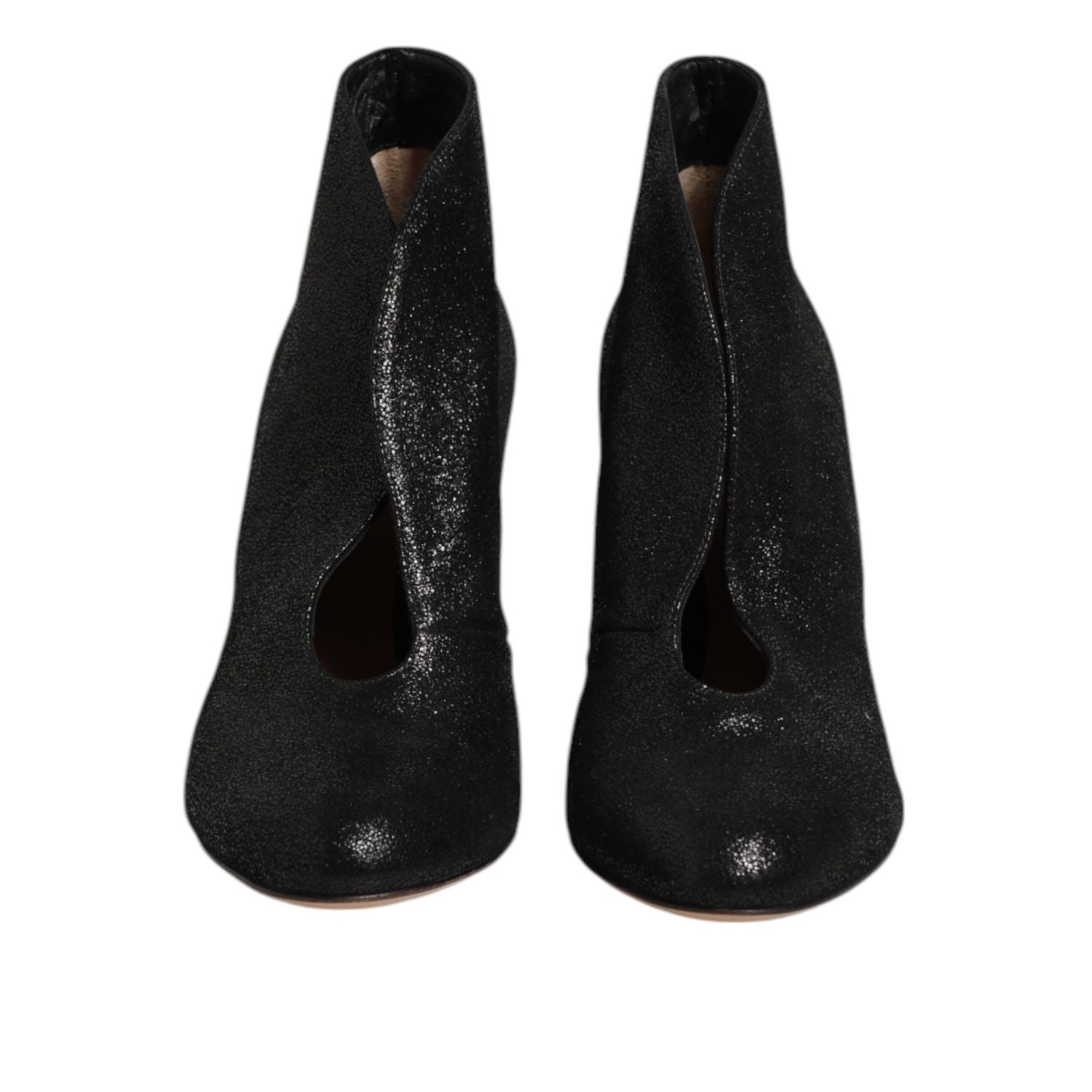 Gianvito Rossi Metallic Black Pump Stiletto Heels Shoes