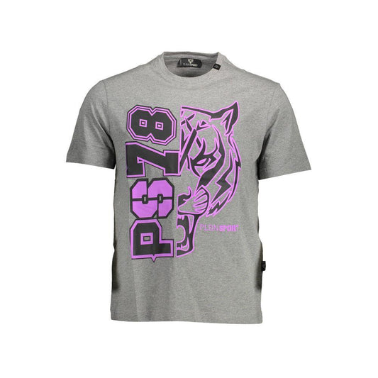 Plein Sport Gray Cotton T-Shirt PL-11196-M
