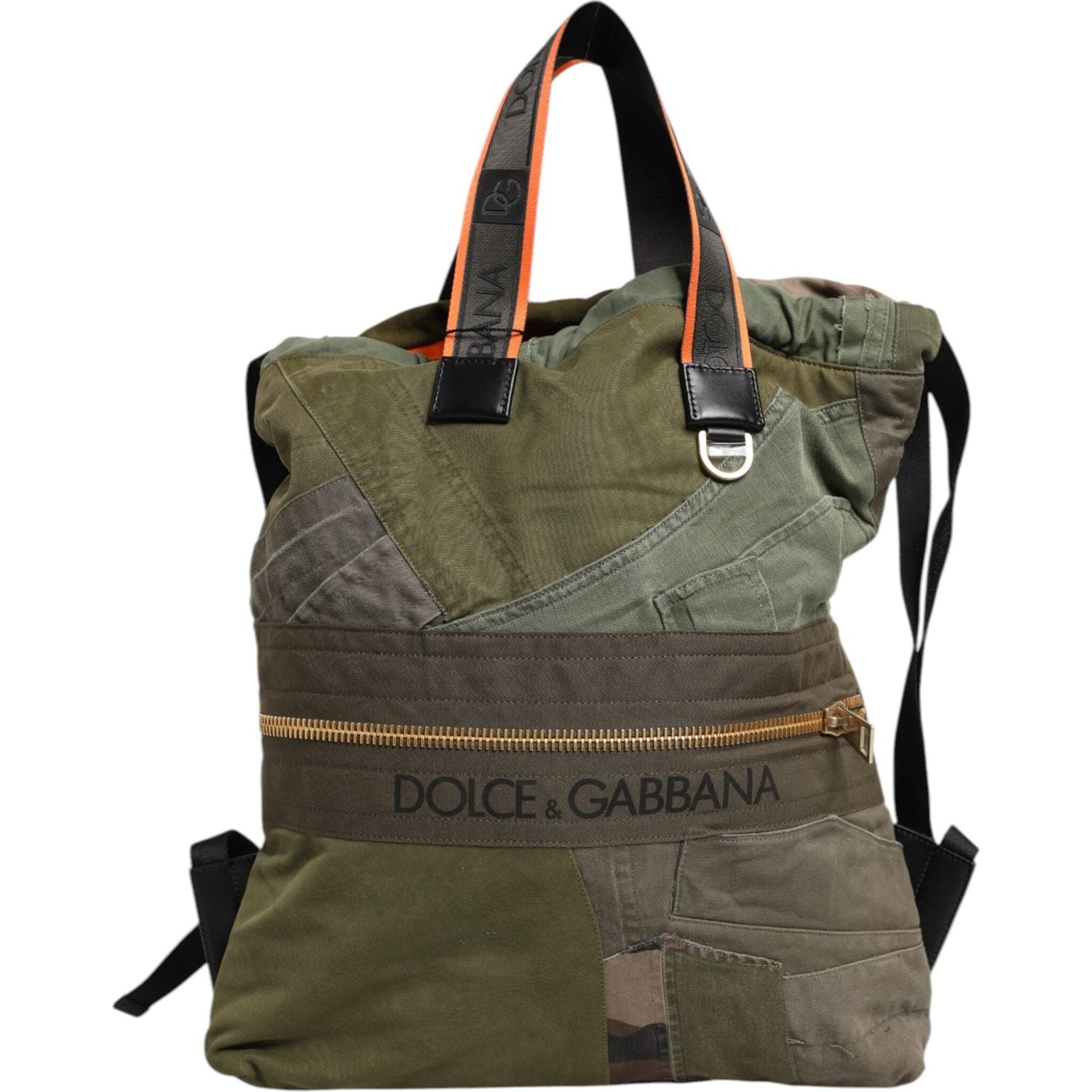 Front view with bag zipped and handles upright.