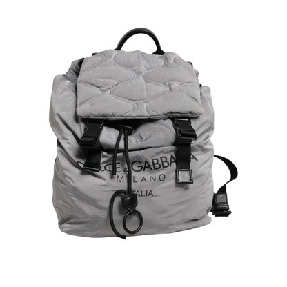Dolce & Gabbana Gray Milano Print Drawstring Travel Backpack Bag Dolce & Gabbana