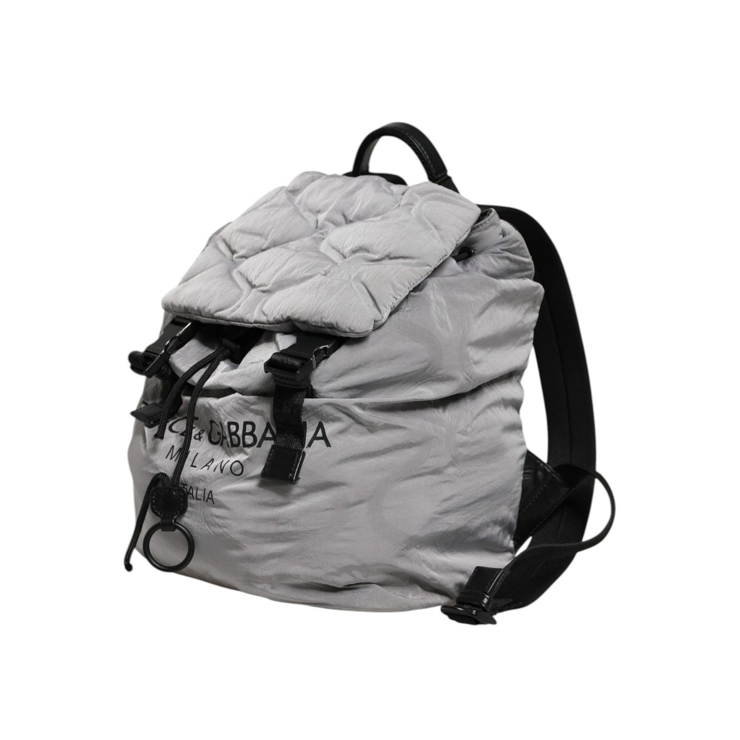 Dolce & Gabbana Gray Milano Print Drawstring Travel Backpack Bag Dolce & Gabbana