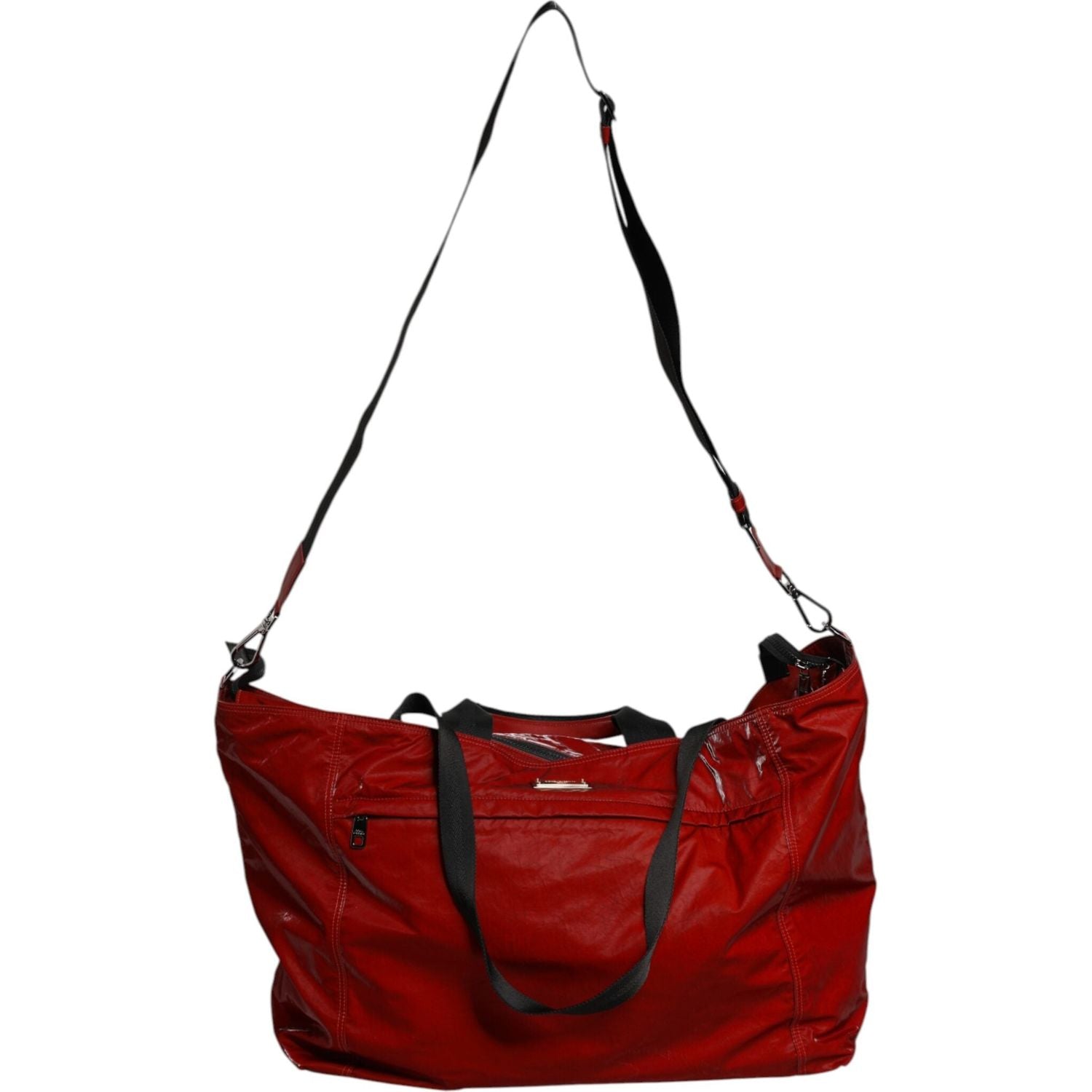 Front view with bag zipped and handles upright.