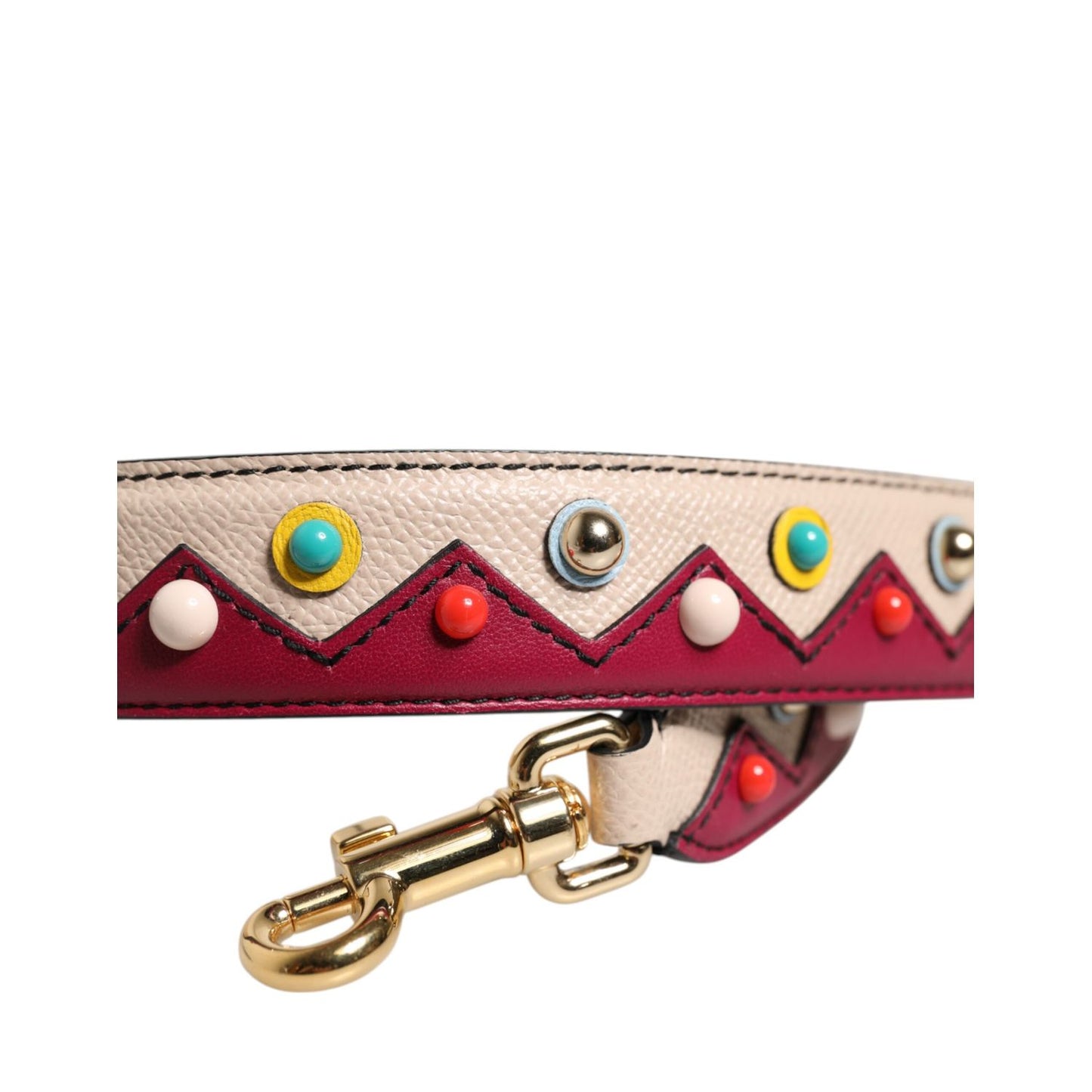 Dolce & Gabbana Beige Red Leather Handbag Accessory Shoulder Strap Dolce & Gabbana