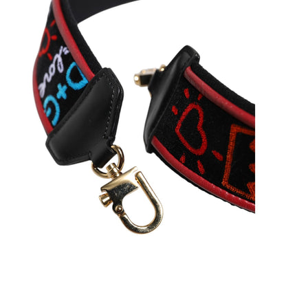 Dolce & Gabbana Black Cotton Printed Women Bag Accessory Shoulder Strap Dolce & Gabbana