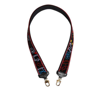 Dolce & Gabbana Black Cotton Printed Women Bag Accessory Shoulder Strap Dolce & Gabbana