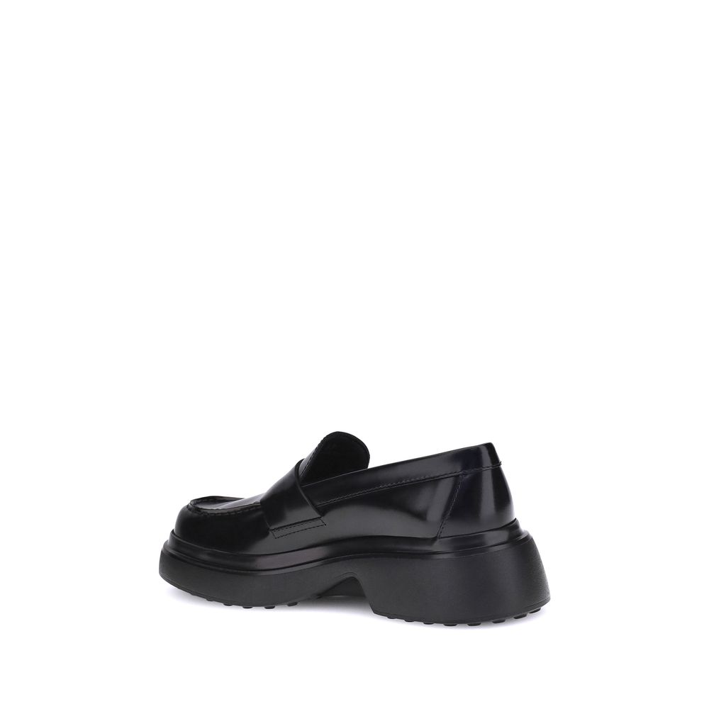 Tod's Black Rubber Platform Loafers