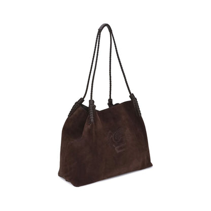 Etro Brown Calf Leather Bos Taurus Shoulder Bag