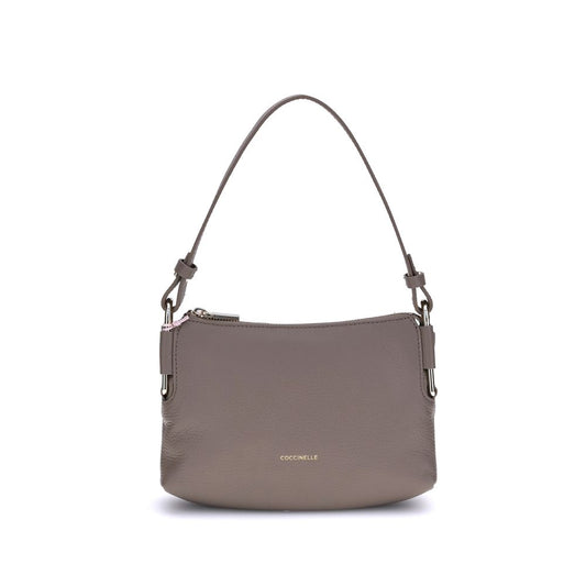 Coccinelle Gray Calf Leather Bos Taurus Shoulder Bag