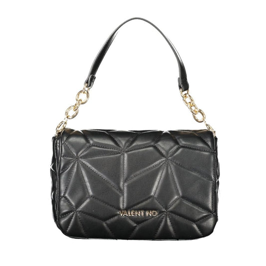 Mario Valentino Black Polyethylene Women Handbag with chain handle and quilted design