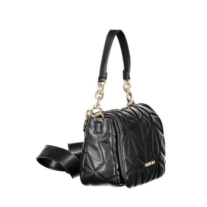 Mario Valentino Black Polyethylene Women Handbag with chain handle and adjustable strap