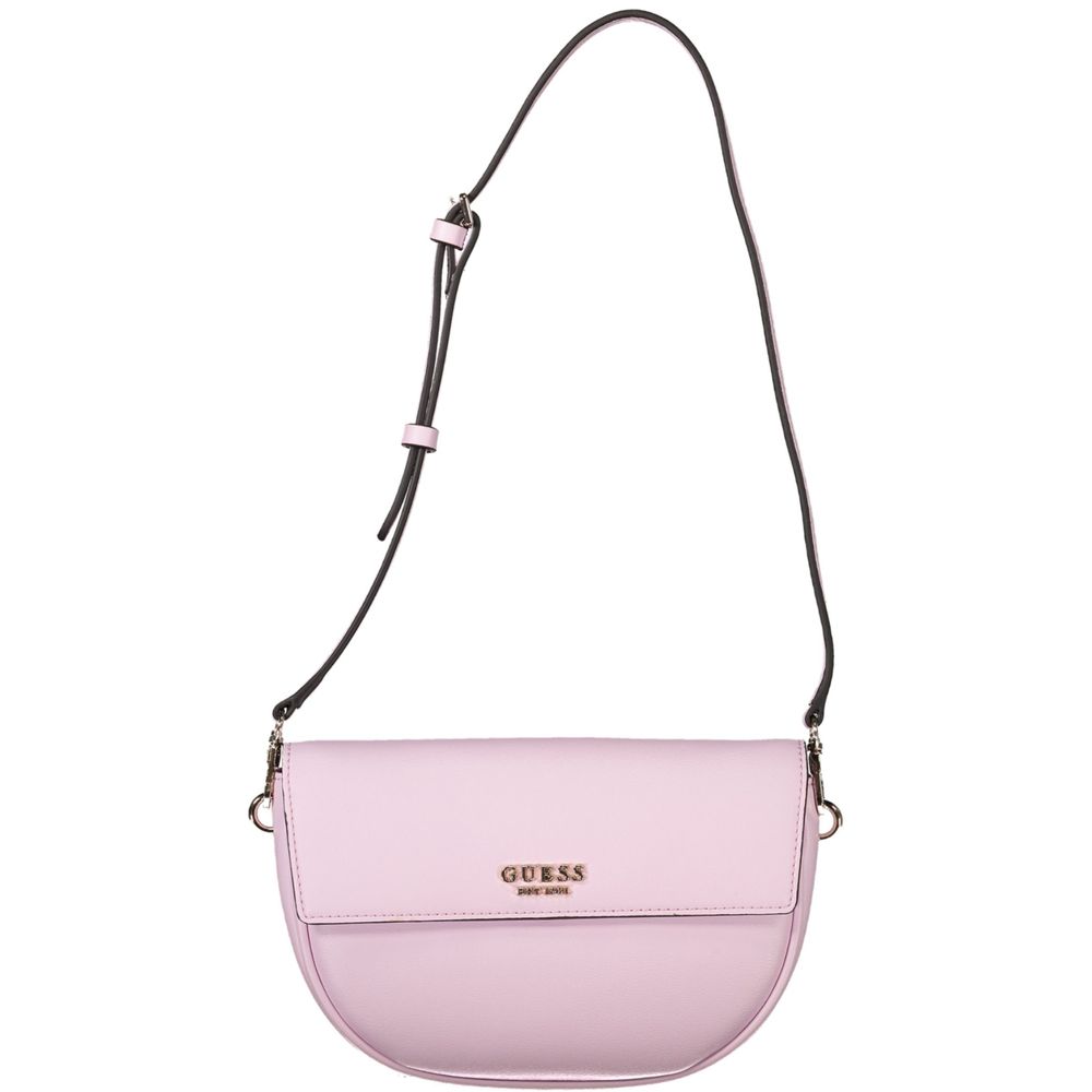 Guess Jeans Pink Polyethylene Women Handbag with adjustable strap and secure closure, showcasing stylish design and functionality.
