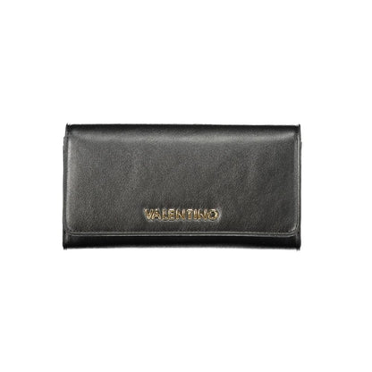 Mario Valentino Black Polyethylene Women Wallet featuring sleek design and iconic logo