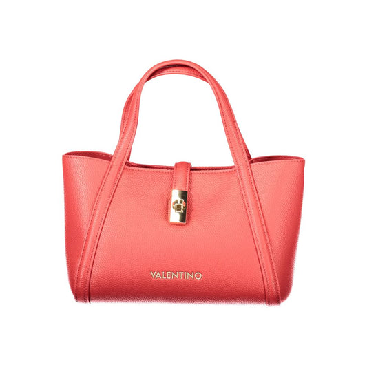 Mario Valentino Red Polyethylene Women Handbag with sturdy handles and gold accent, elegant and functional accessory.