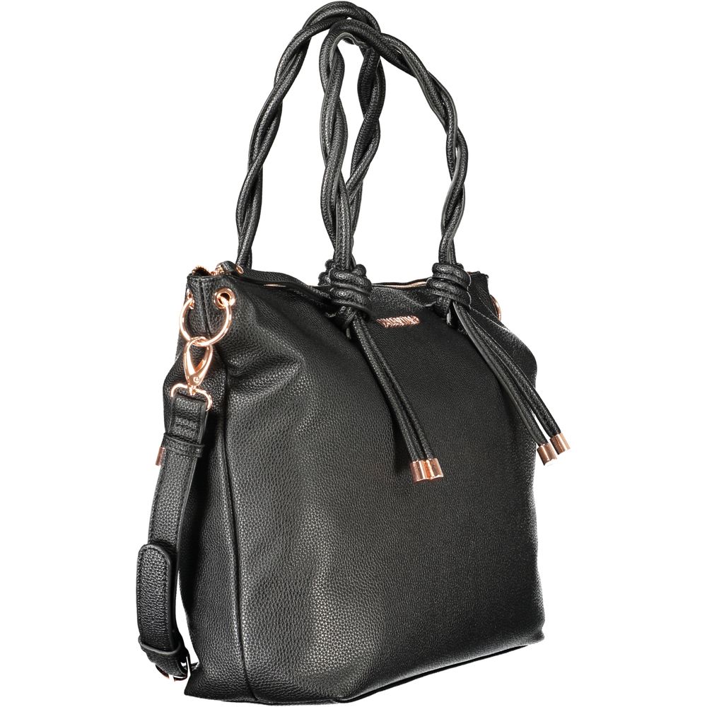 Mario Valentino Black Polyethylene Women Handbag with shoulder strap and zip closure