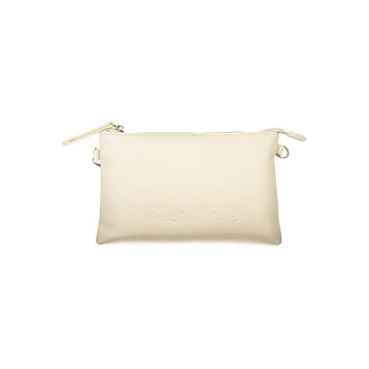 Mario Valentino Beige Polyethylene Women Handbag with zip closure and detachable strap for stylish versatility