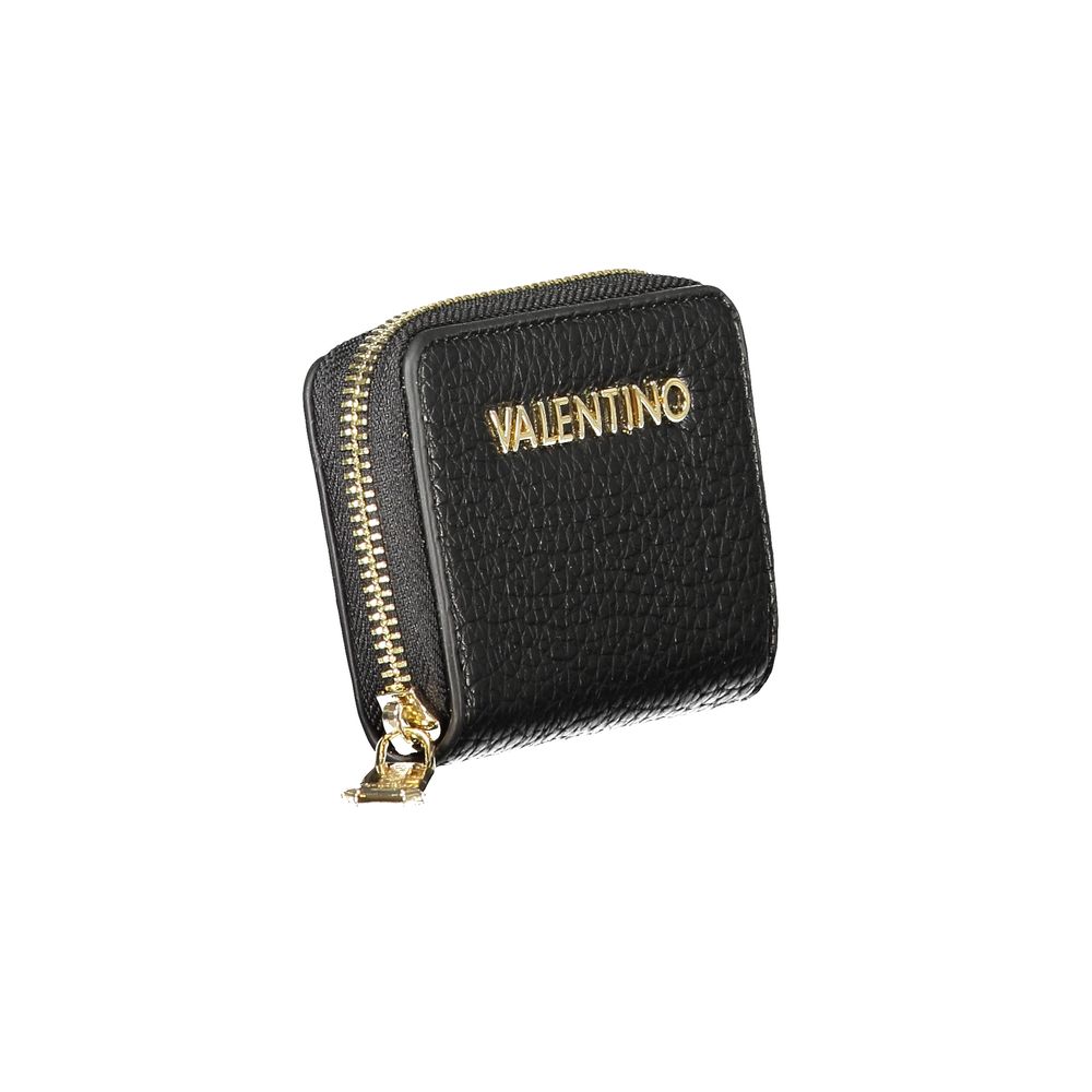 Mario Valentino Black Polyethylene Women Wallet with gold zip and logo