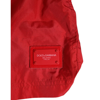 Dolce & Gabbana Red Drawstring Beachwear Men Shorts Swimwear Dolce & Gabbana