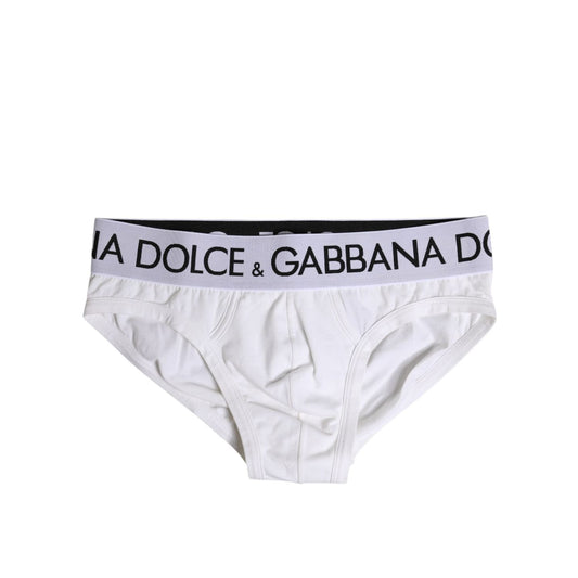 Dolce & Gabbana White Cotton Stretch Regular Brief Underwear