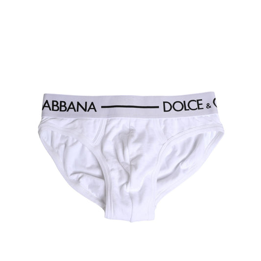 Dolce & Gabbana White Cotton Stretch Regular Brief Underwear
