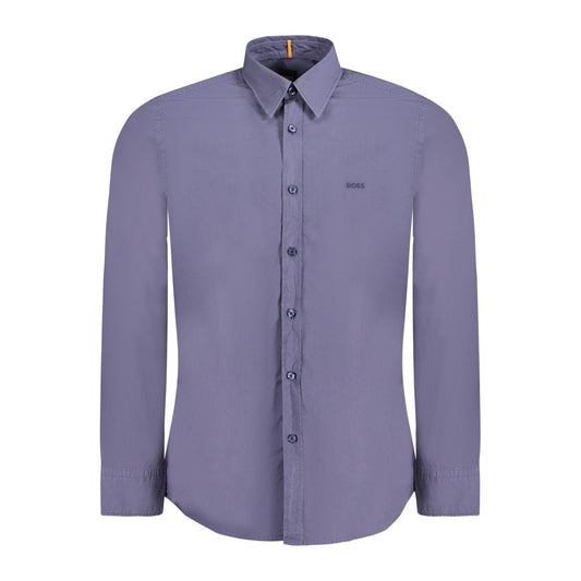 Hugo Boss Blue Cotton Men Shirt BO-33897-S