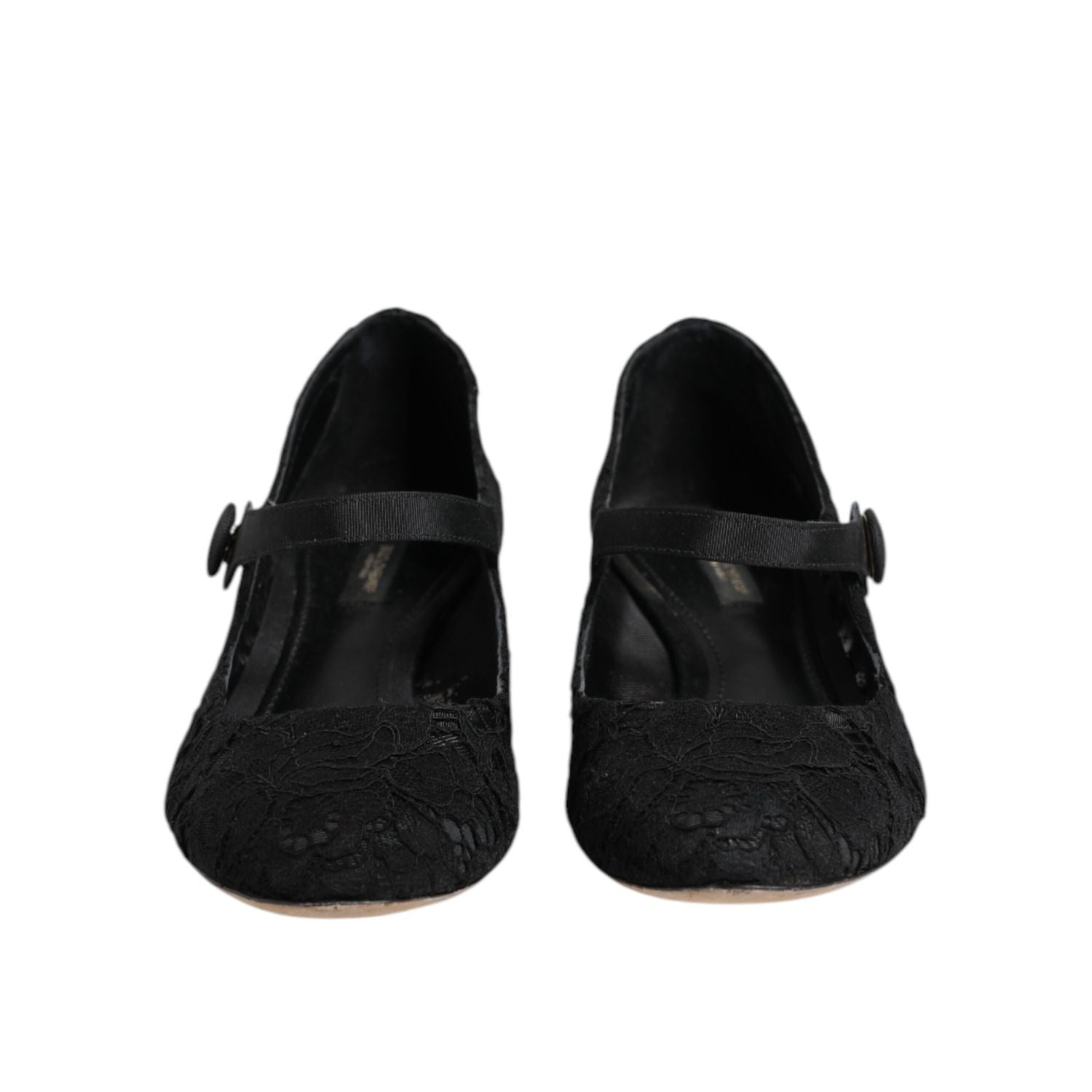 Dolce & Gabbana Black Vally Taormina Floral Lace Pumps Shoes