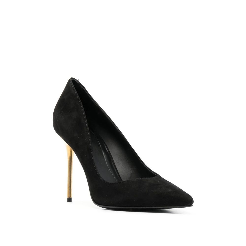 Balmain Black Leather High Heel Pumps