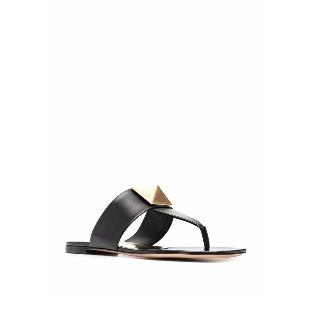 Valentino Garavani Black Leather Sandals