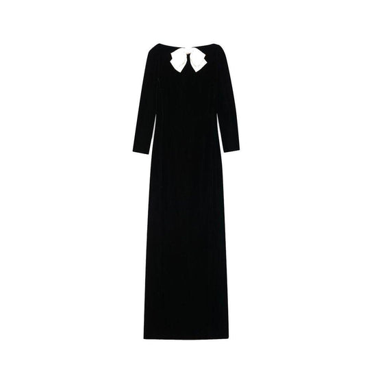 Saint Laurent Velvet Long Dress SA-8736571293908-IT46 | S