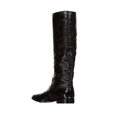 Sergio Rossi Black Calfskin Over The Knee