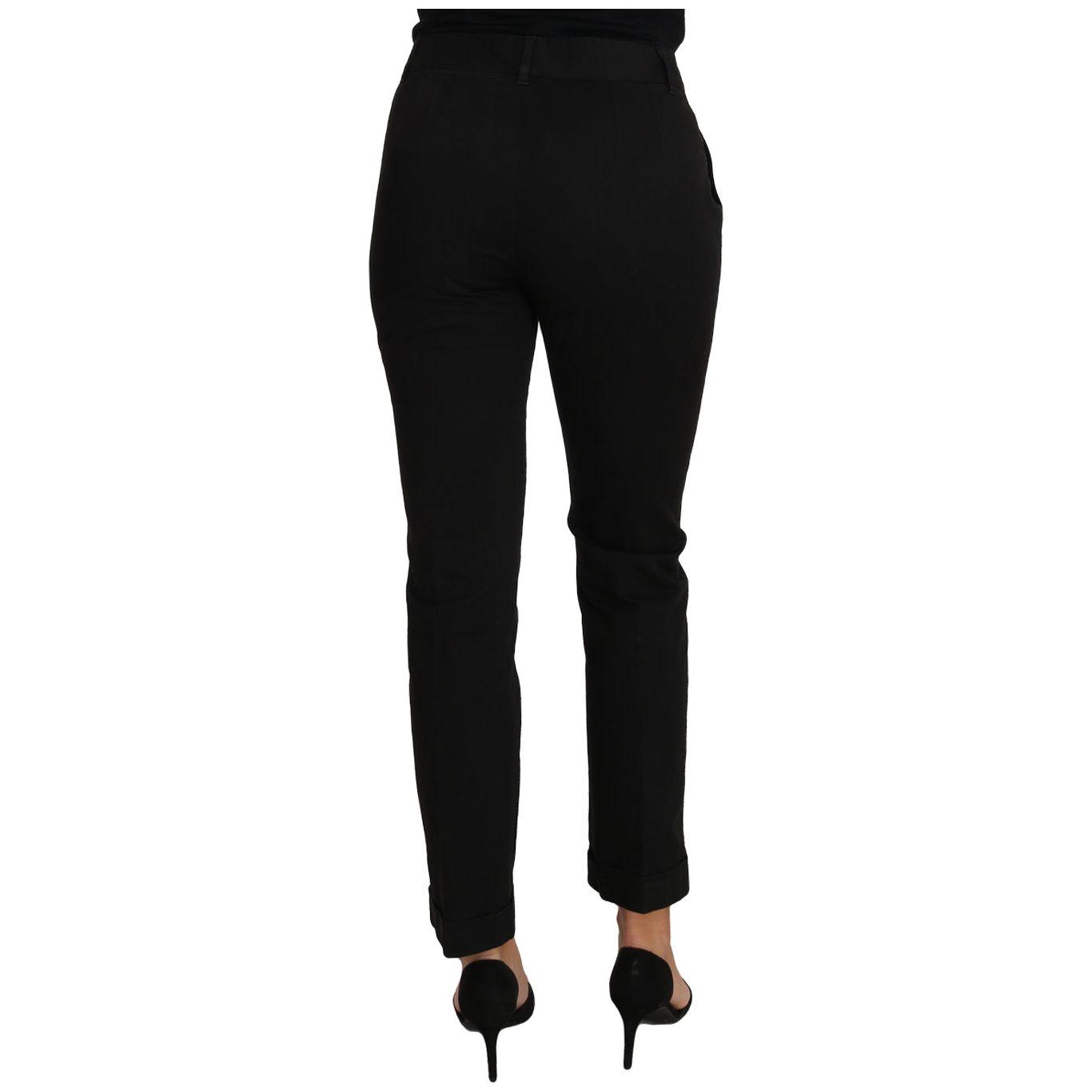 Dolce & Gabbana Black Dress Cropped Straight Straight Pants
