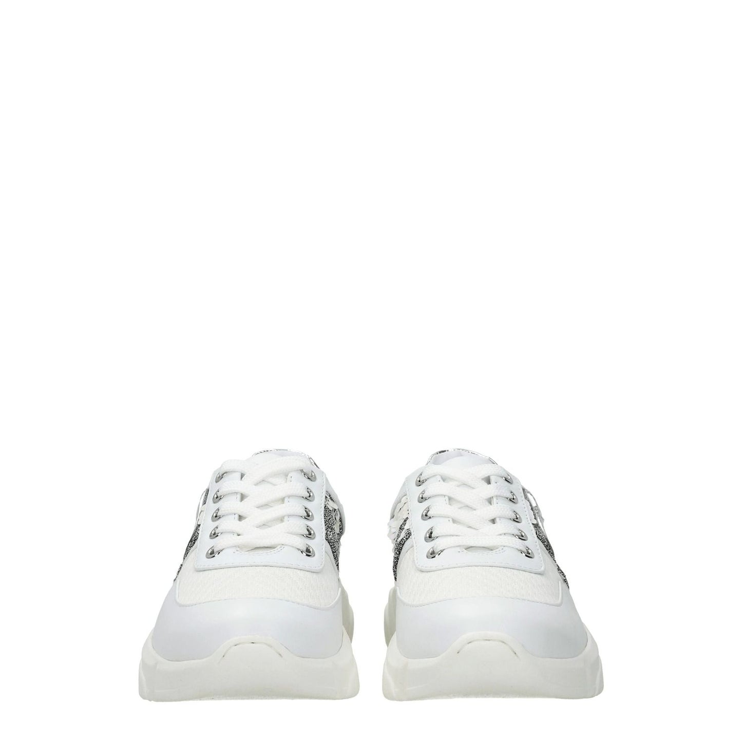 Love Moschino White Fabric Chunky Sneakers