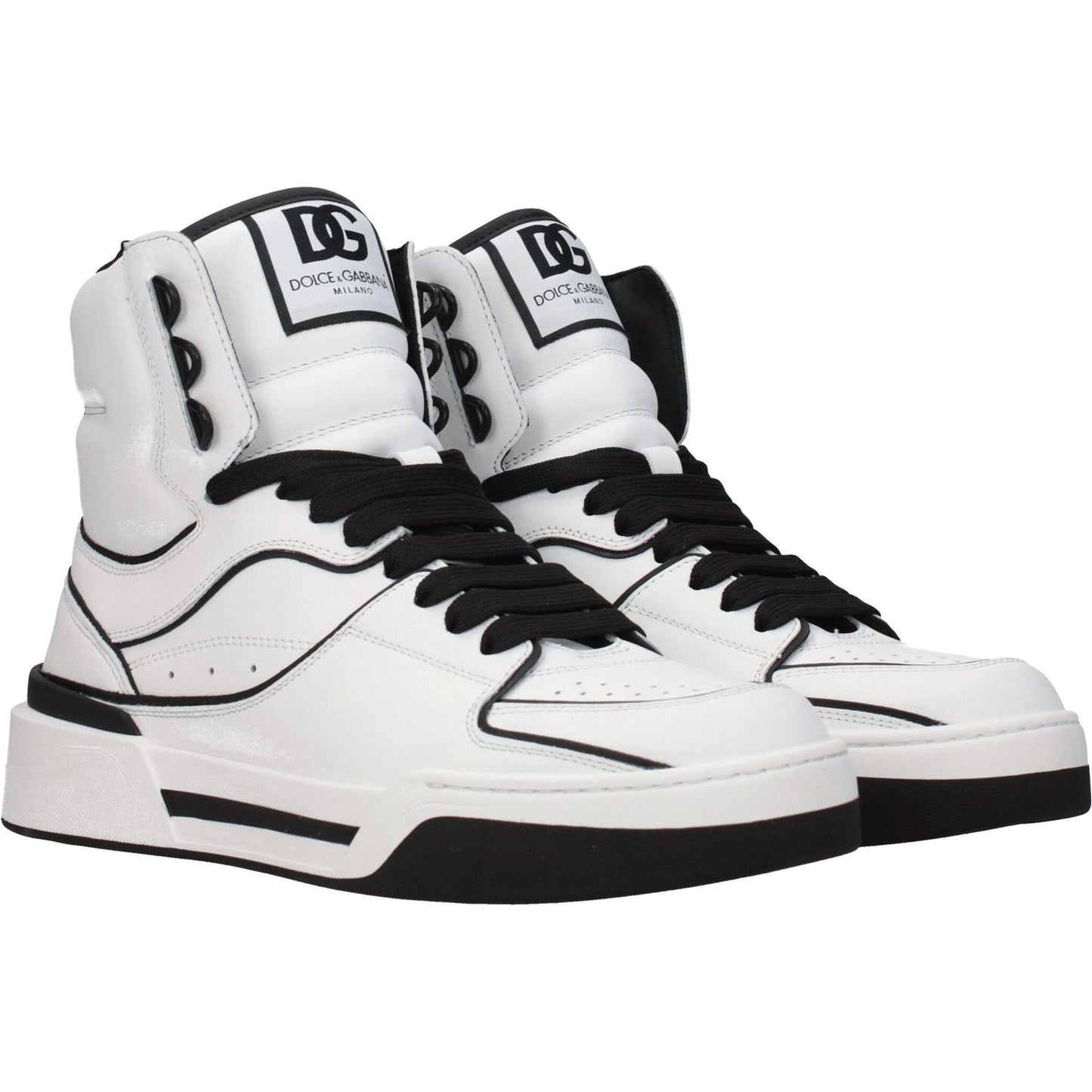 Dolce & Gabbana White Leather High Tops DO-8547221438729-EU41.5/US8.5