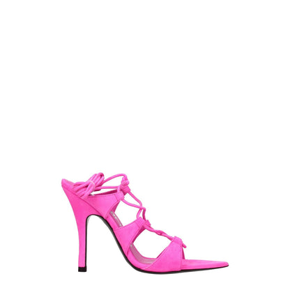 The Attico Pink Leather Stiletto Heel Sandals