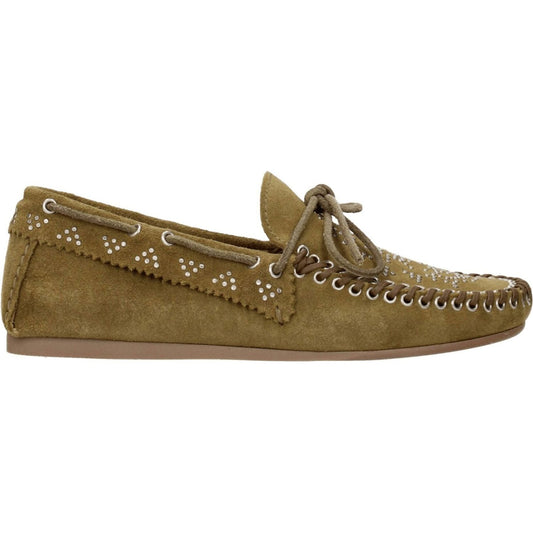 Isabel Marant Green Leather Slip-On Loafers IS-8547290808585-EU36/US6