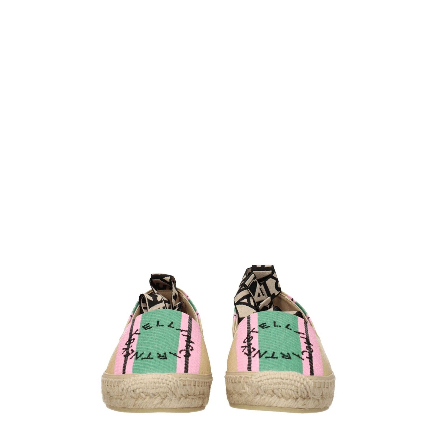 Stella McCartney Multicolor Fabric Espadrilles with logo front, self-tie closure, and low flat heel.