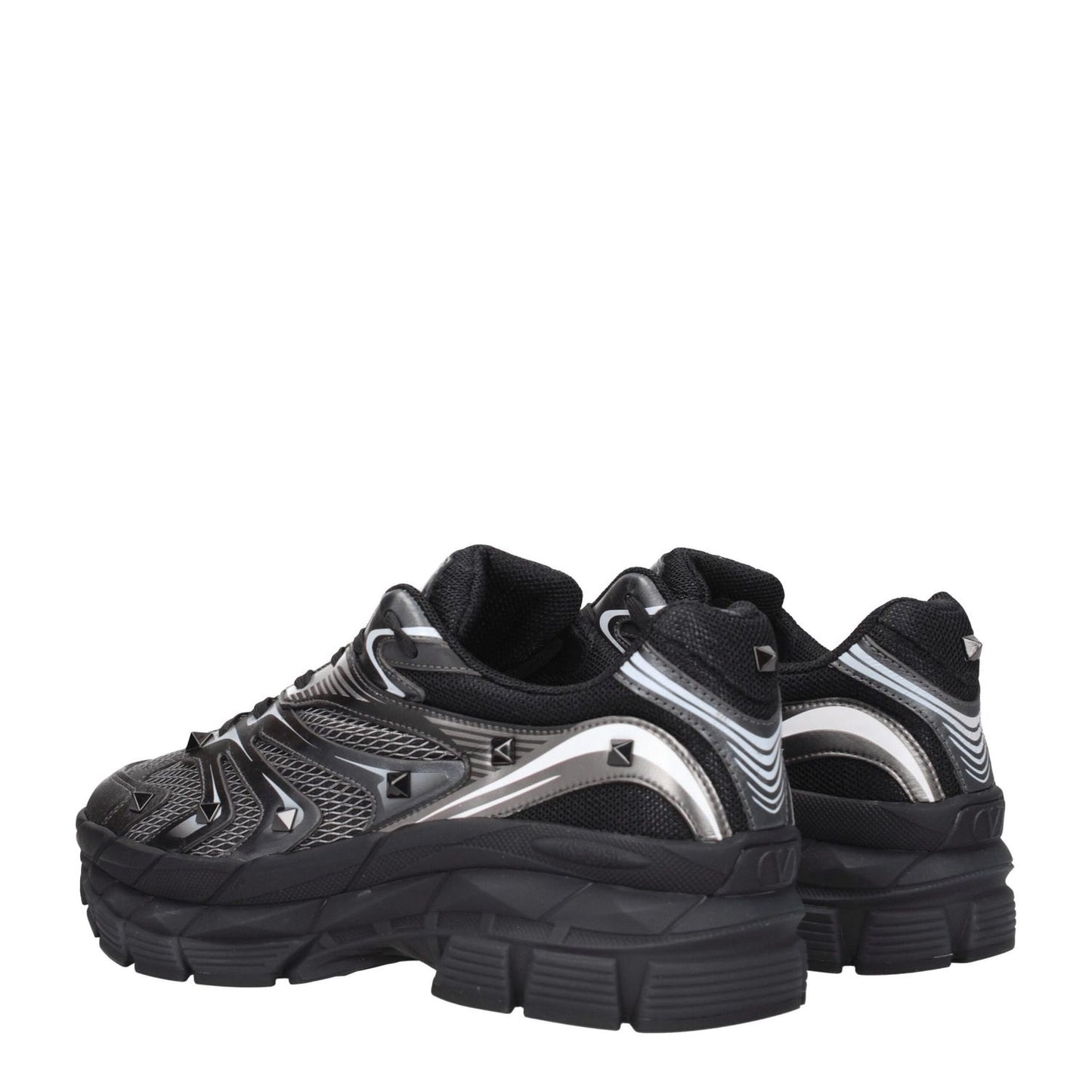 Valentino Garavani Black Fabric Athletic Sneakers