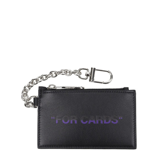 Off-White Black Leather Wallets