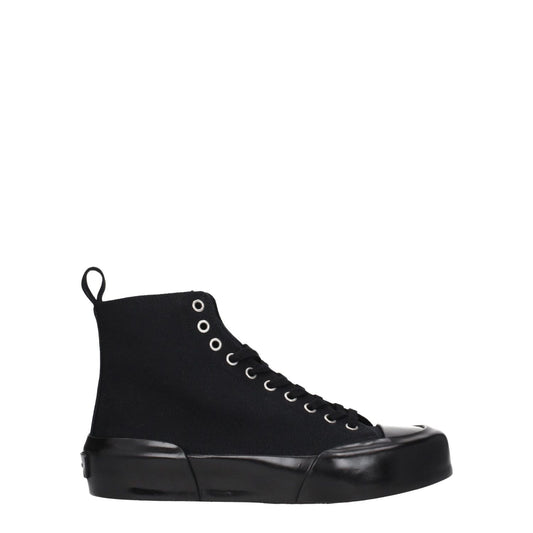 Jil Sander Black Fabric High Top Sneakers
